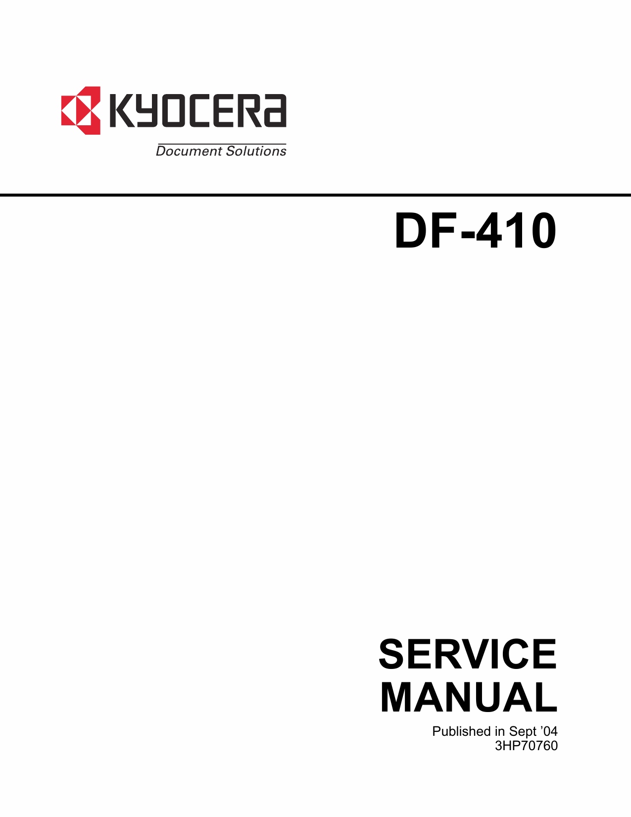 KYOCERA Options Document-Feeder DF-410 Service Manual-1